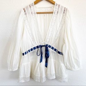 Free People Favorite Romance Tunic Ivory Sz Large
